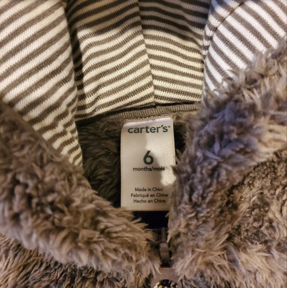 Cozy Brown Fuzzy Bear Hoodie Jacket - Picture 3 of 3